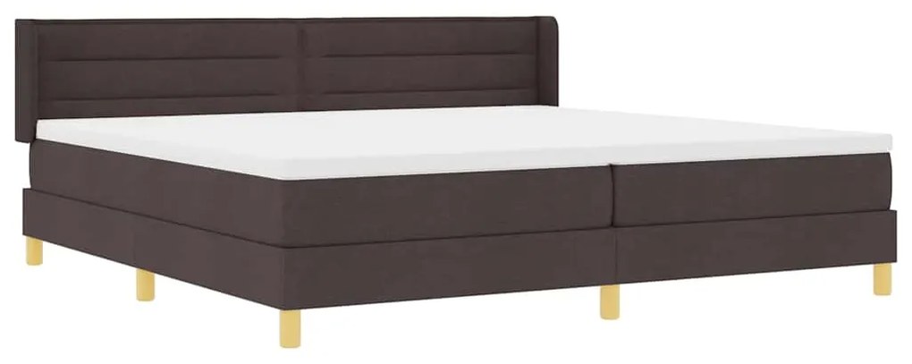 Cama Box Marrom Escuro e Branco 200 x 200 cm Tecido