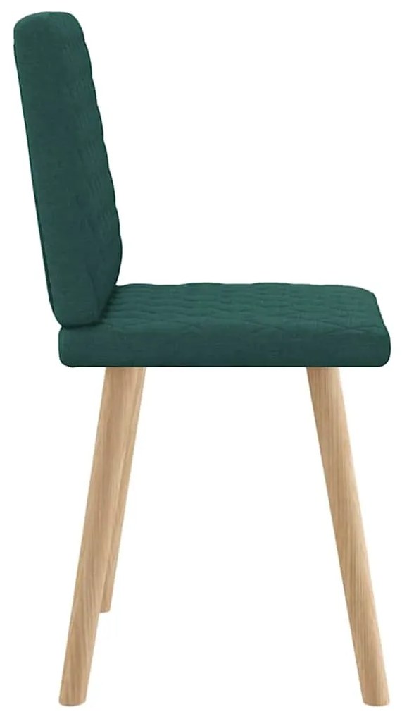Cadeiras de jantar 2 pcs tecido verde-escuro