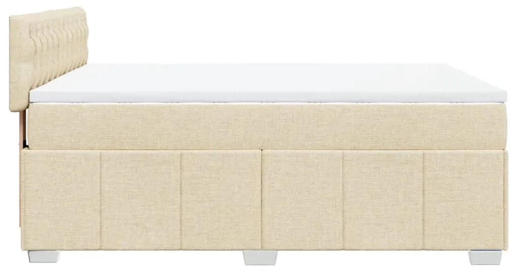 Cama com molas/colchão 140x200 cm tecido cor creme