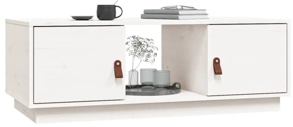 Mesa de centro 100x50x35 cm pinho maciço branco