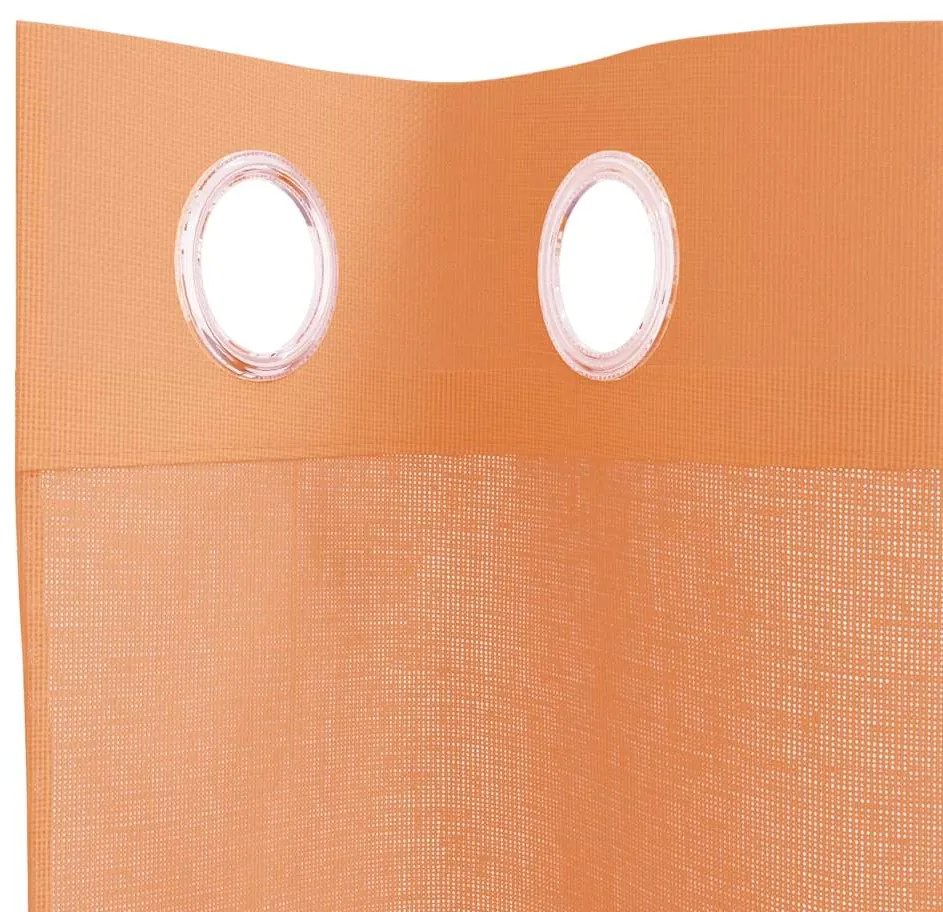 Cortinas de voile com ilhós 2 pcs terracota