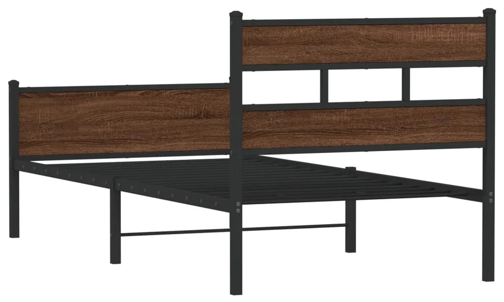 Estrutura cama s/ colchão derivados madeira carvalho castanho