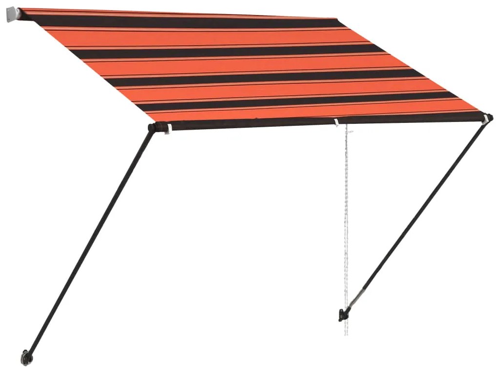 Toldo retrátil com LED 100x150 cm laranja e castanho