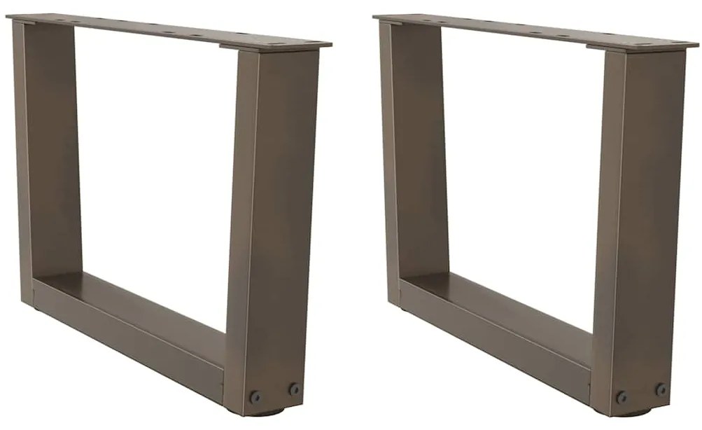 Pés para mesa de centro em formato de V, 2 peças, aço natural, 50x(30-