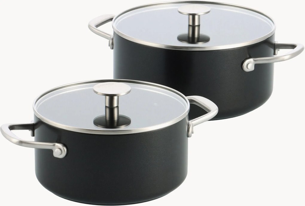 Panelas de cozinha com revestimento antiaderente com tampas Advanced Forged Aluminium, conjunto de 4