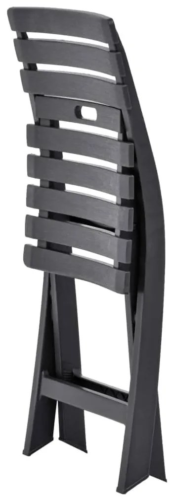 Cadeiras de jardim dobráveis 2 pcs plástico antracite