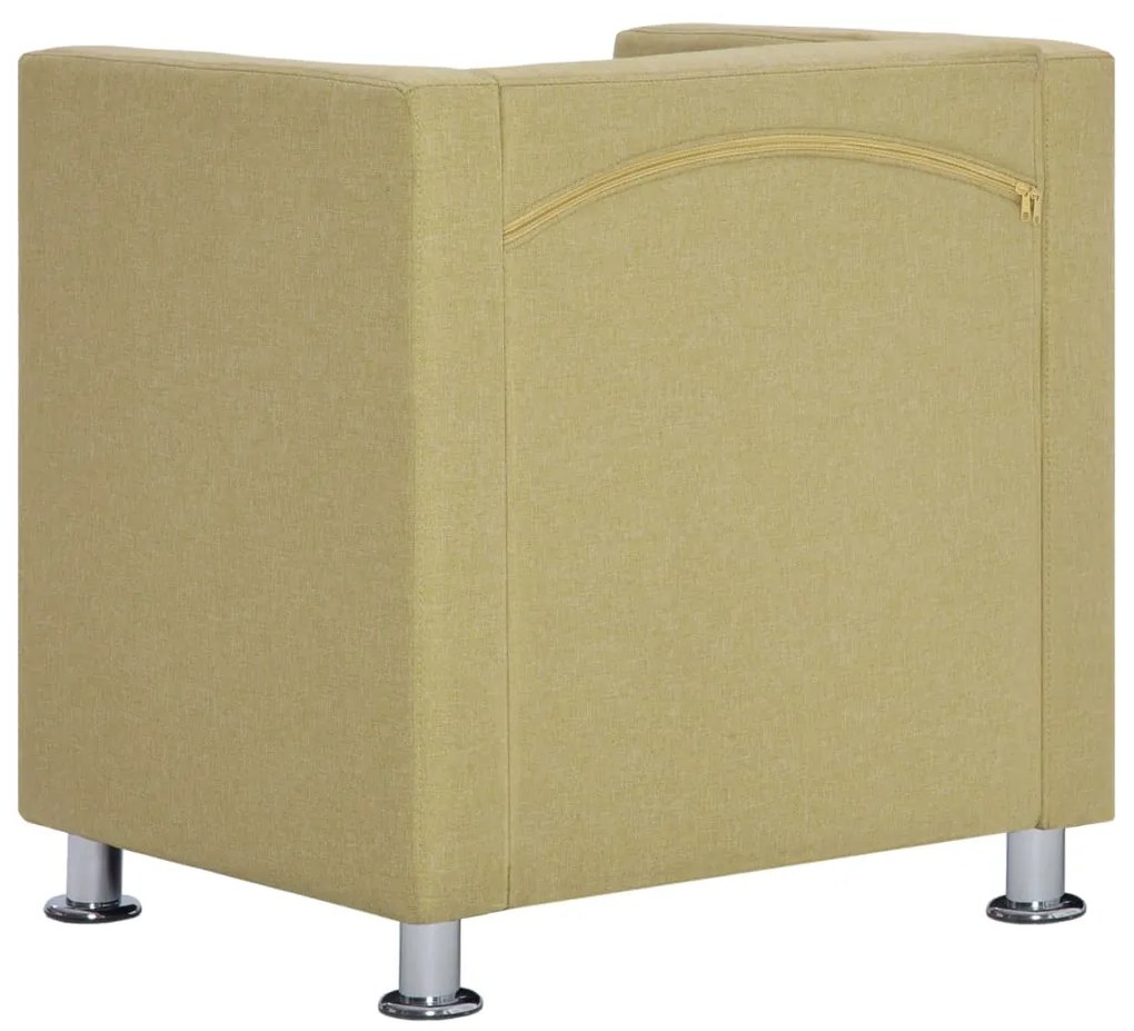 Poltrona em forma de cubo tecido verde