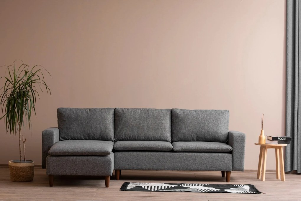Sofá de Canto Lungo – Cinzento Claro – 255 cm