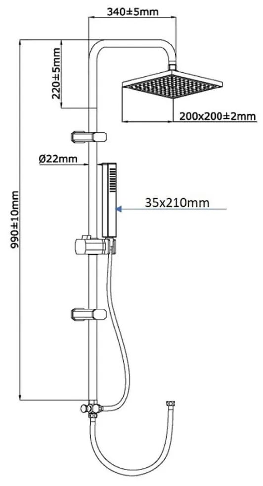 SCHÜTTE Cabeça de chuveiro dupla TOKYO quadrado