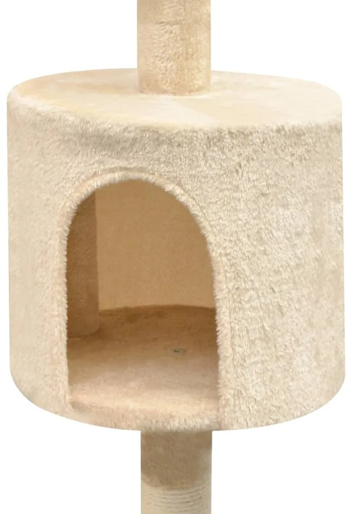Árvore para gatos c/ postes arranhadores sisal 125 cm bege