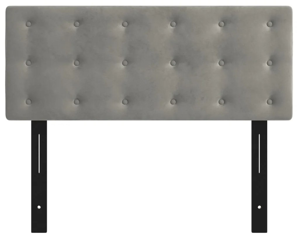 Cabeceira Cinza Claro 100x5x78/88 cm Veludo