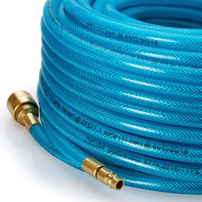 Conjunto de 2 mangueiras de ar comprimido de 30 m cada Azul