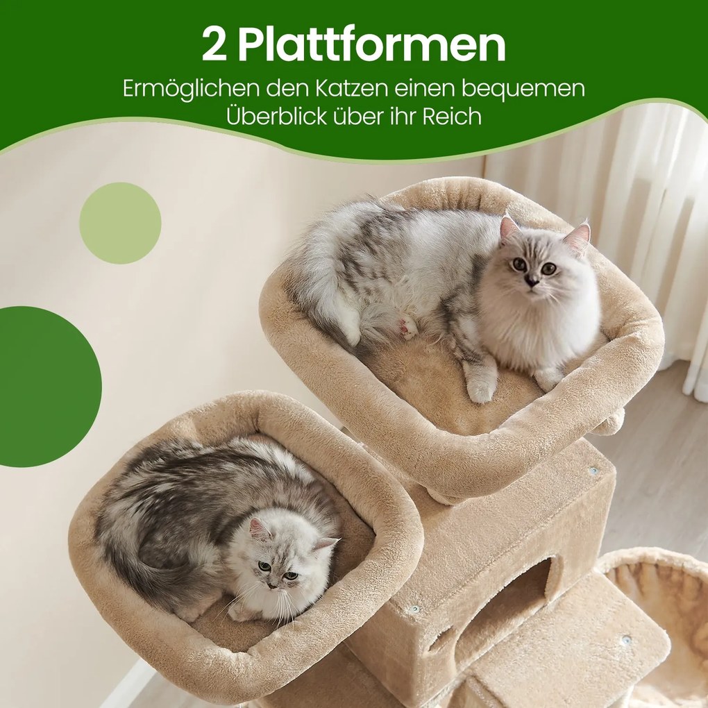 Arranhador para gatos com 13 colunas para arranhar 60 x 50 x 206 cm Castanho