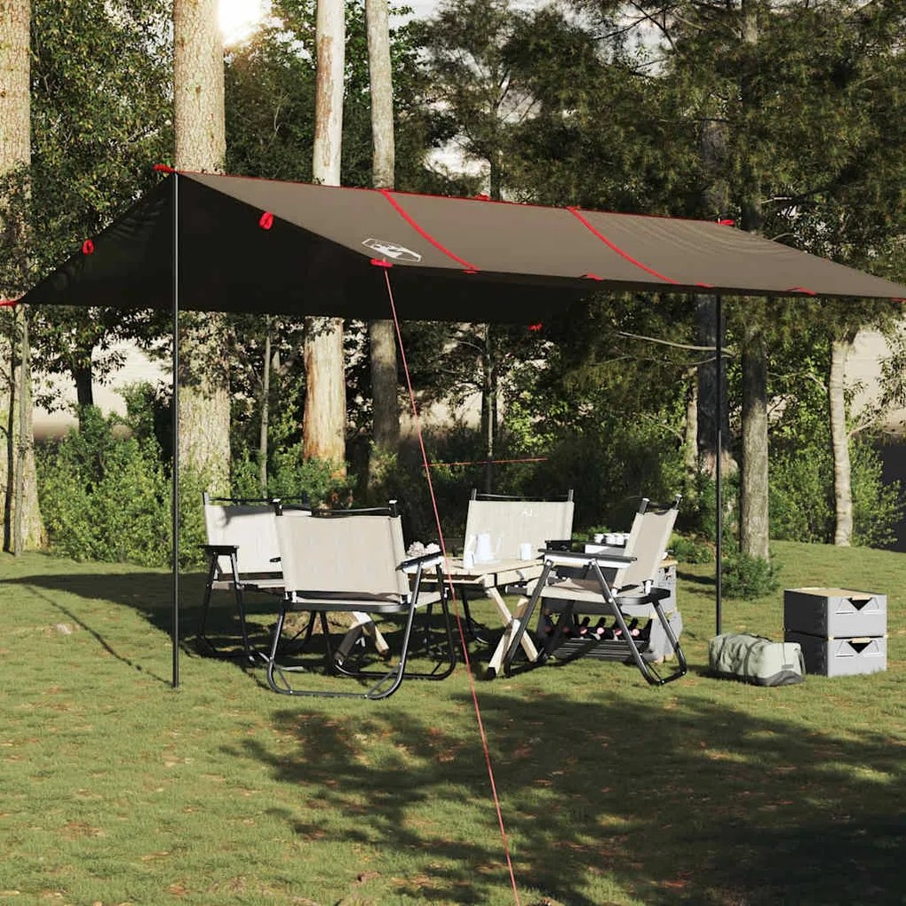 Lona de campismo 451x420 cm impermeável castanho