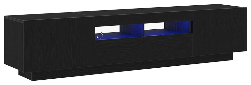 Aparador de TV vidaXL com Luzes LED em Madeira de Carvalho 180x35x40 c