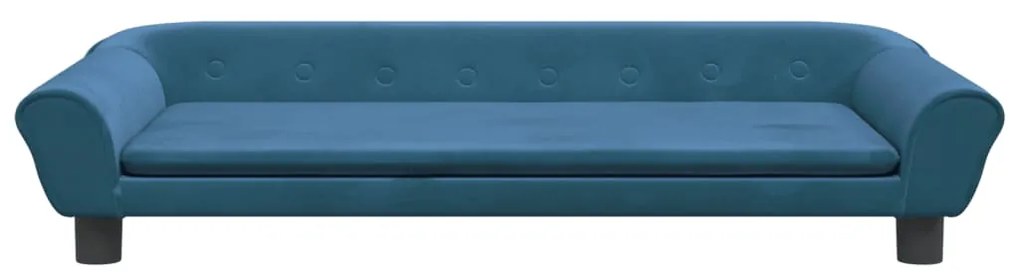 Sofá infantil 100x50x26 cm veludo azul