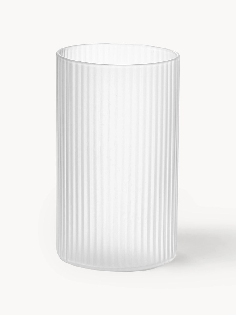 Copos altos pequenos de vidro artesanais com relevo canelado Ripple, conjunto de 4