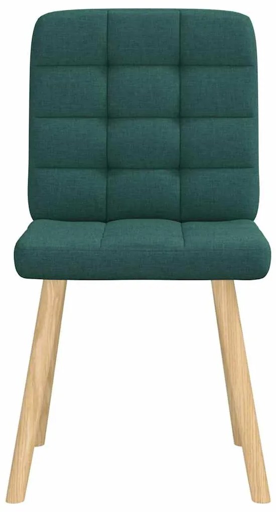 Cadeiras de jantar 2 pcs tecido verde-escuro