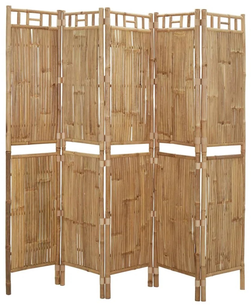 Biombo/divisória com 5 painéis 200x180 cm bambu