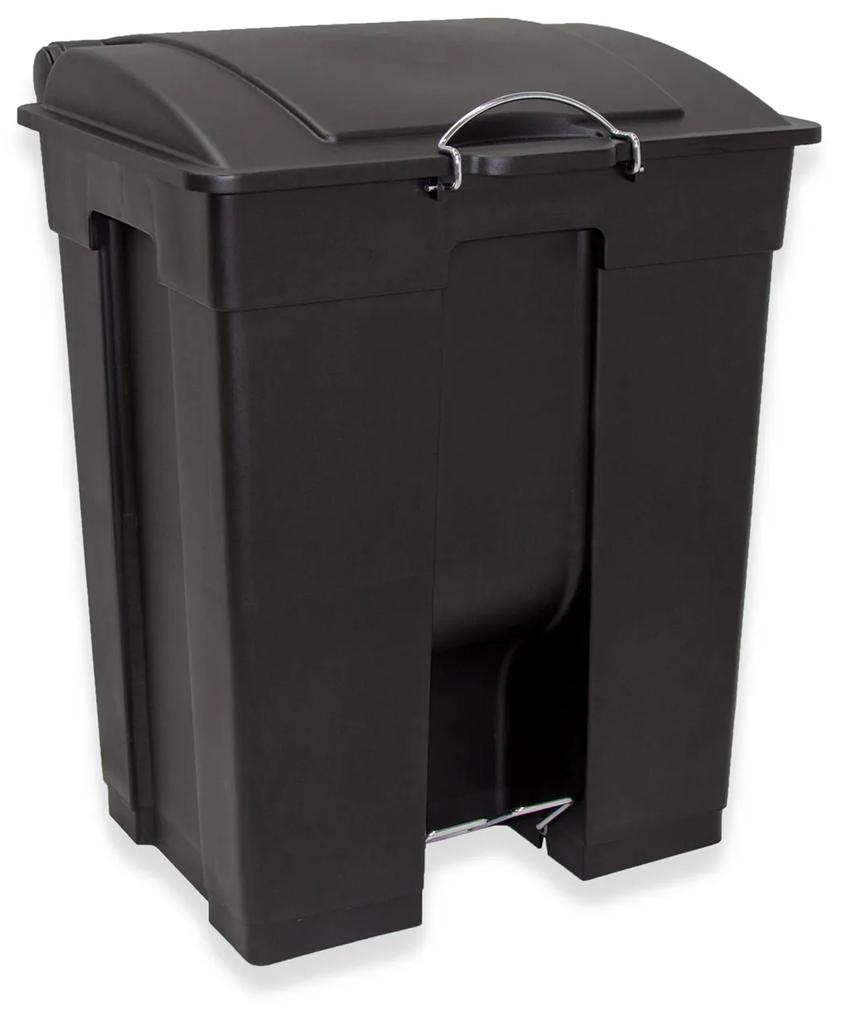 Contentor Lixo com Pedal Preto  60l 49X45X60cm