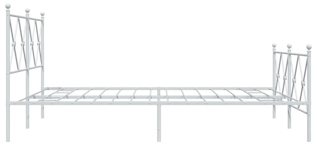 Estrutura de cama com cabeceira e pés 150x200 cm metal branco