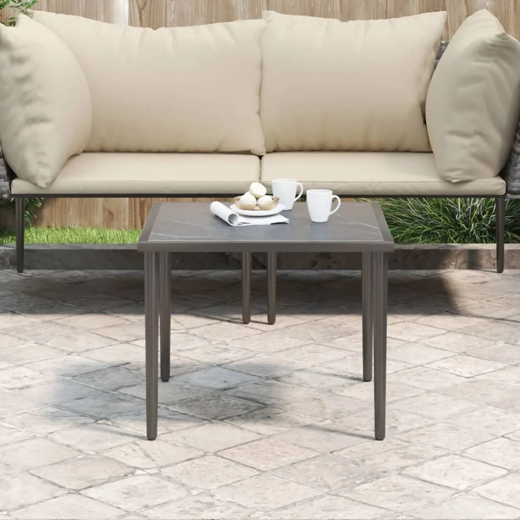 Mesa de jardim 48x48x37 cm aço cinzento