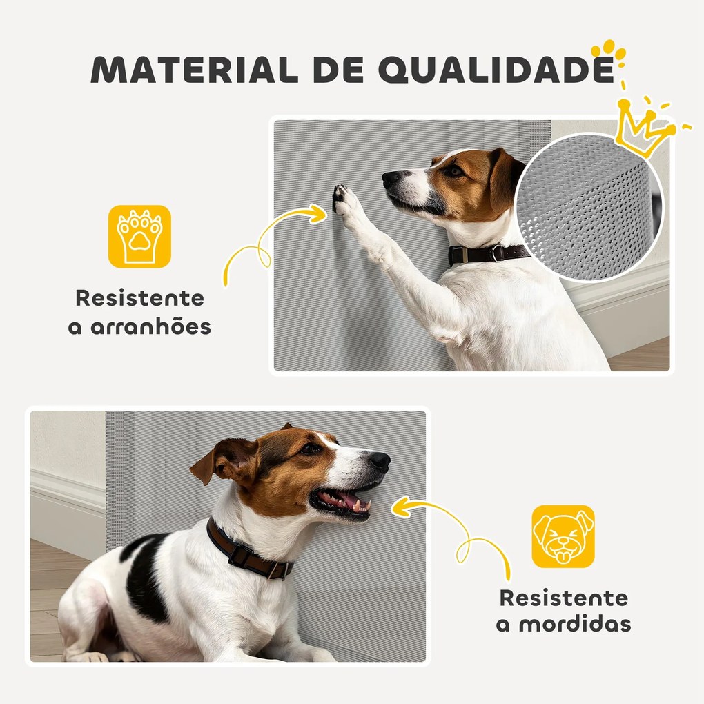 PawHut Barreira para Cães Retráctil 0-140 cm Porta para Cães Pequenos