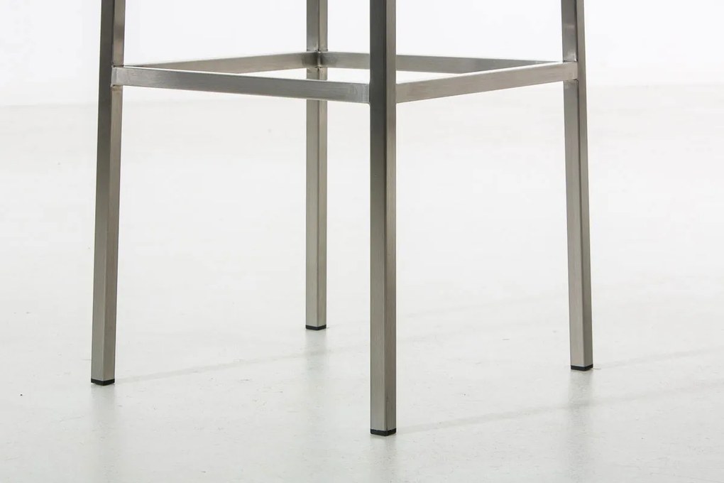 Banco de bar Montreal em tecido com estrutura prateada 37 x 83 x 37 cm Cinzento escuro