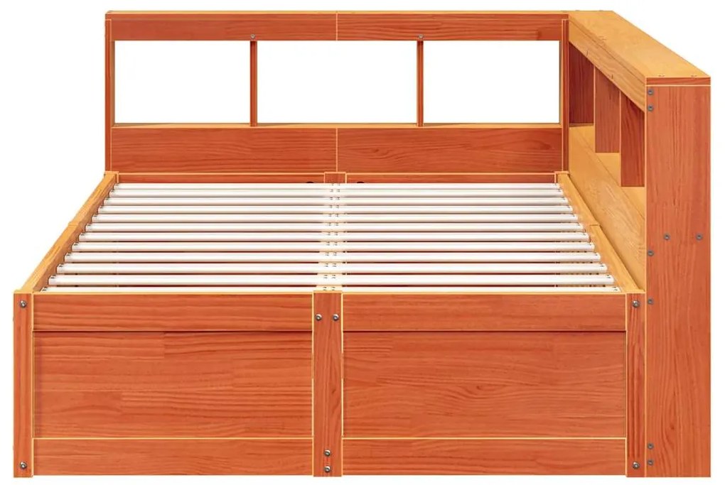 Cama com estante sem colchão 140x190 cm pinho maciço