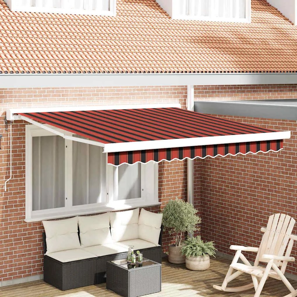 vidaXL Toldo Laranja e Marrom 300 x 250 x 165 cm Poliéster e Alumínio