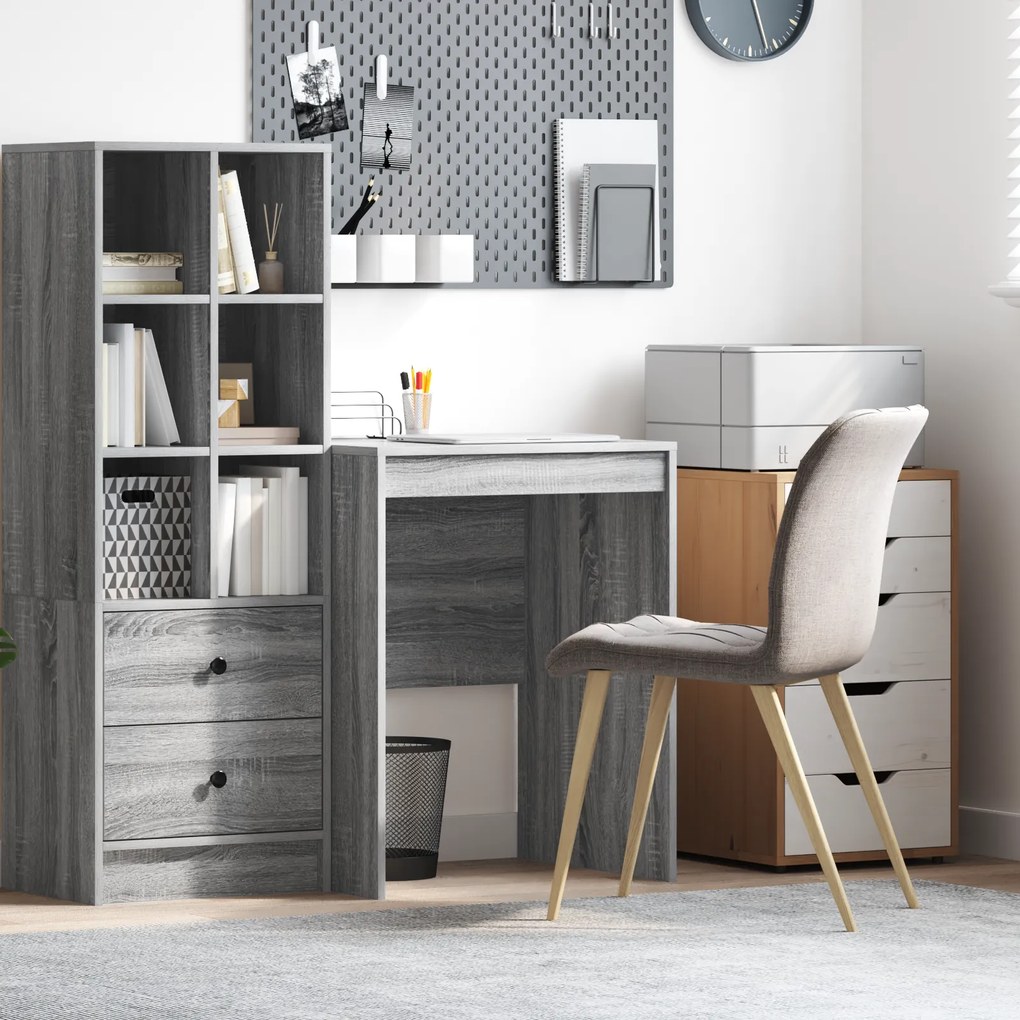 vidaXL Escrivaninha Cinza sonoma Aglomerado de partículas 60 x 50 x 76 cm