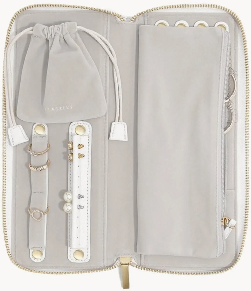 Estojo de joias de viagem Pebble White