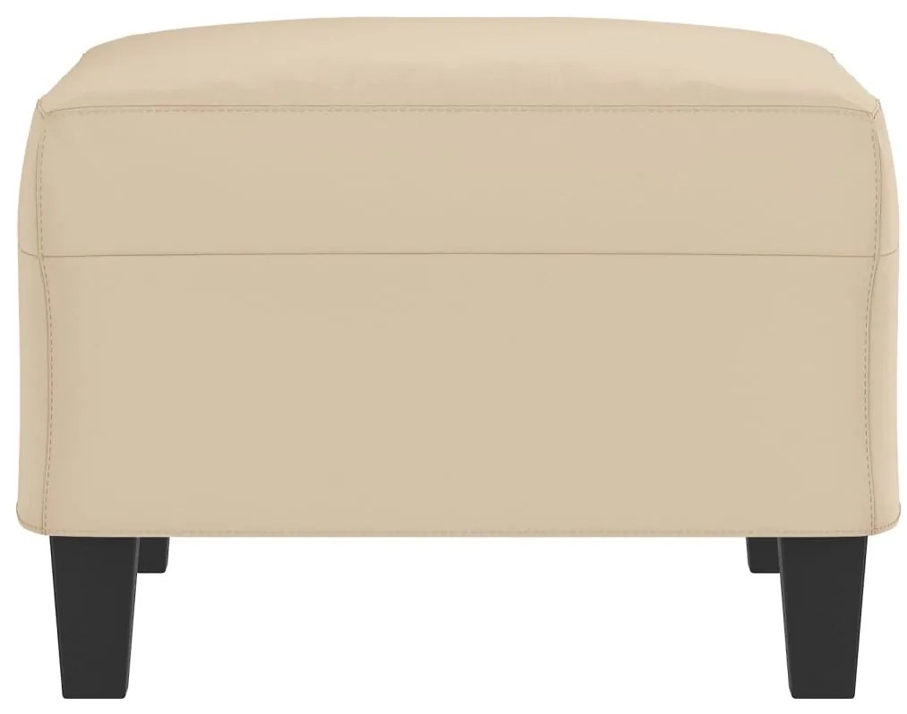 Apoio de pés 70x55x41 cm tecido de microfibra cor creme
