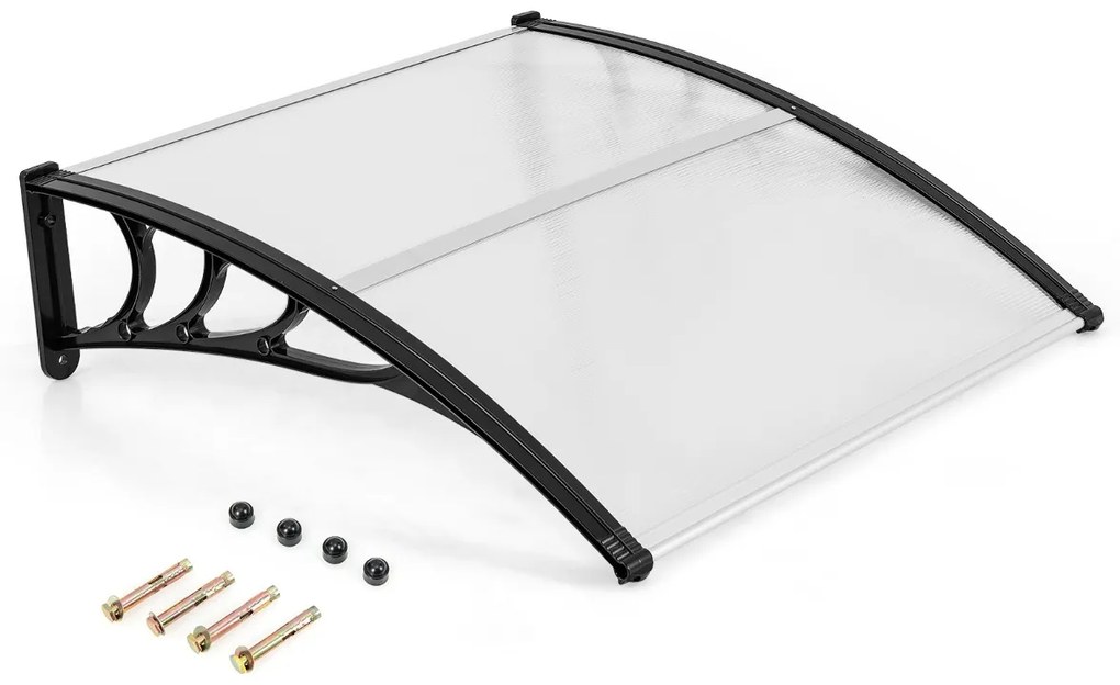 Toldo de 102 x 99 cm para janela ou porta para proteção solar, chuva, neve, vento Transparente