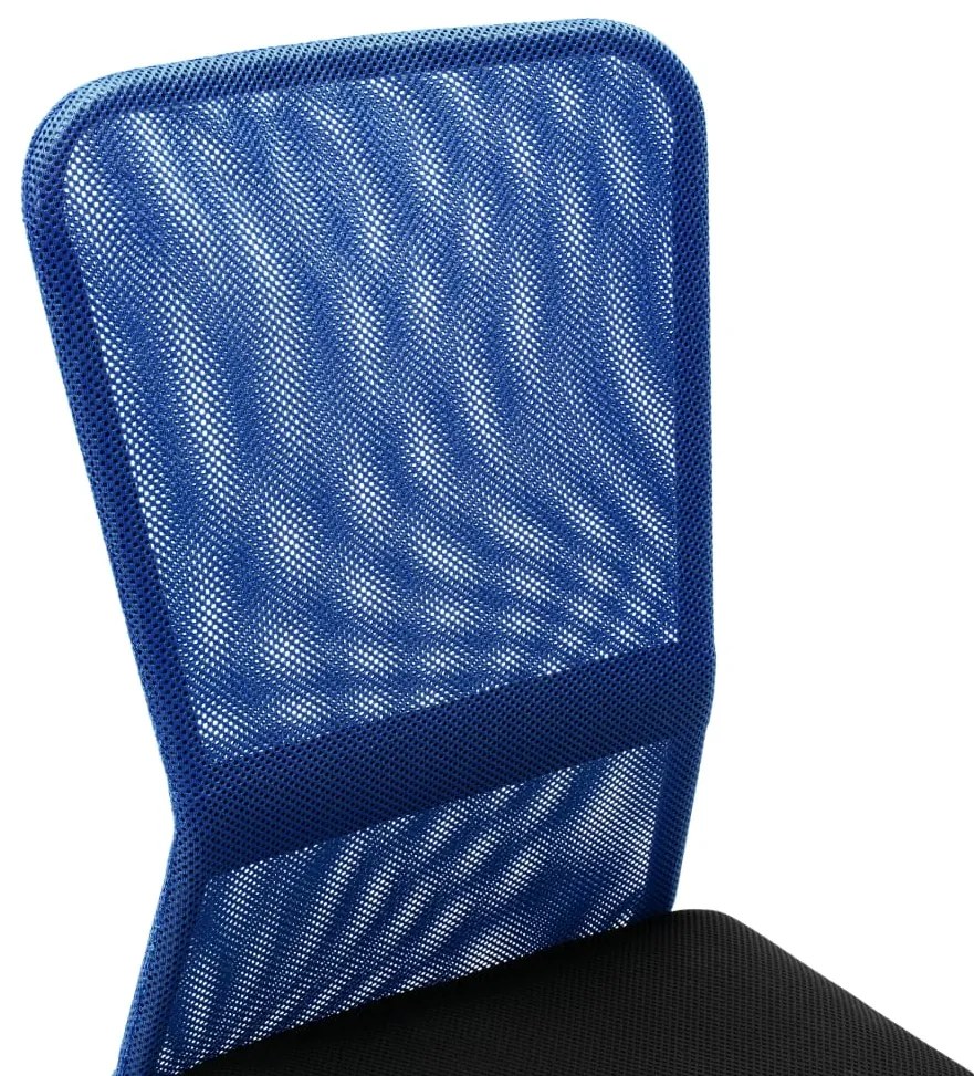 Cadeira de escritório 44x52x100 cm tecido de malha preto e azul