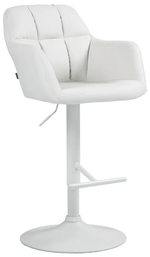Banco de bar Natoma em couro sintético com estrutura branca 97-118 x 57 x 59 cm Branco