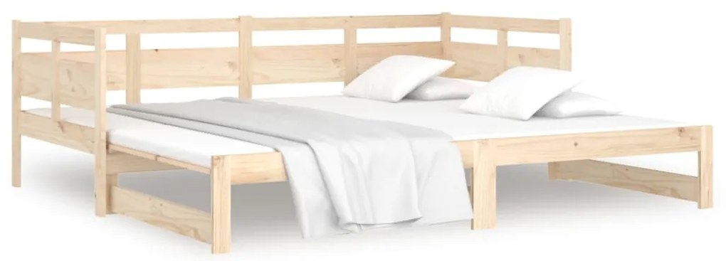 Estrutura sofá-cama de puxar 2x(90x200) cm pinho maciço