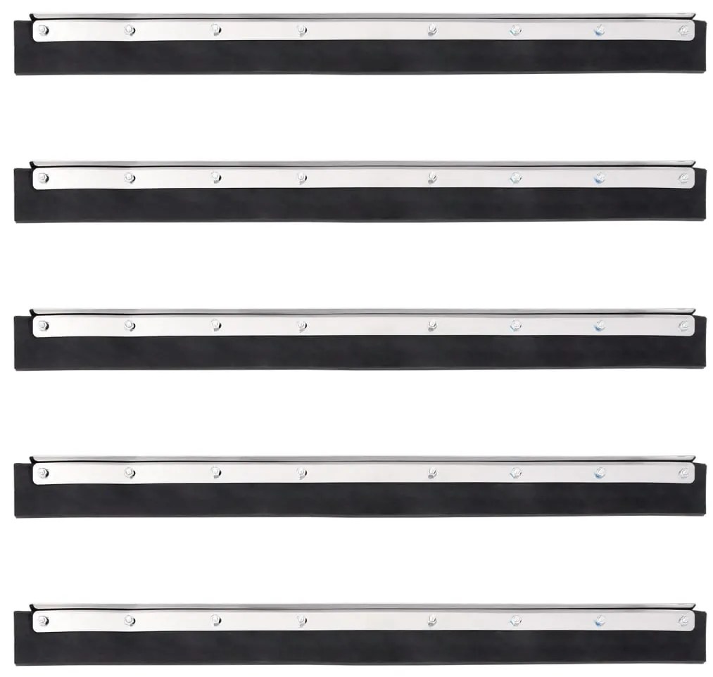 vidaXL Cabeças de rodo de chão 5 pcs 55x2x5 cm aço e borracha