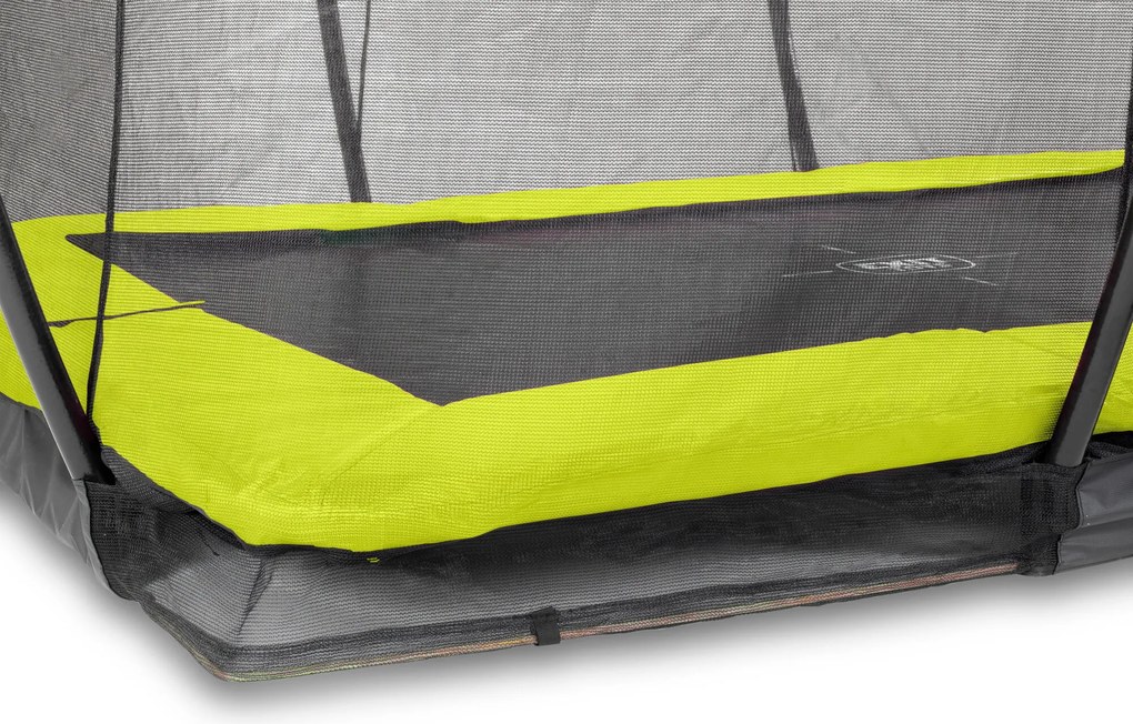 Trampolim retangular de solo Silhouette 244 x 366 cm com rede de segurança - verde