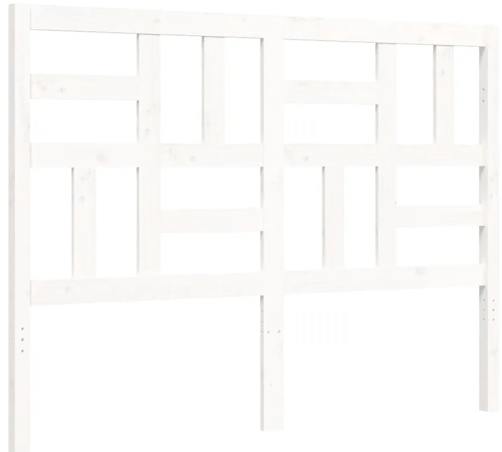 Estrutura de cama com cabeceira 120x200cm madeira maciça branco