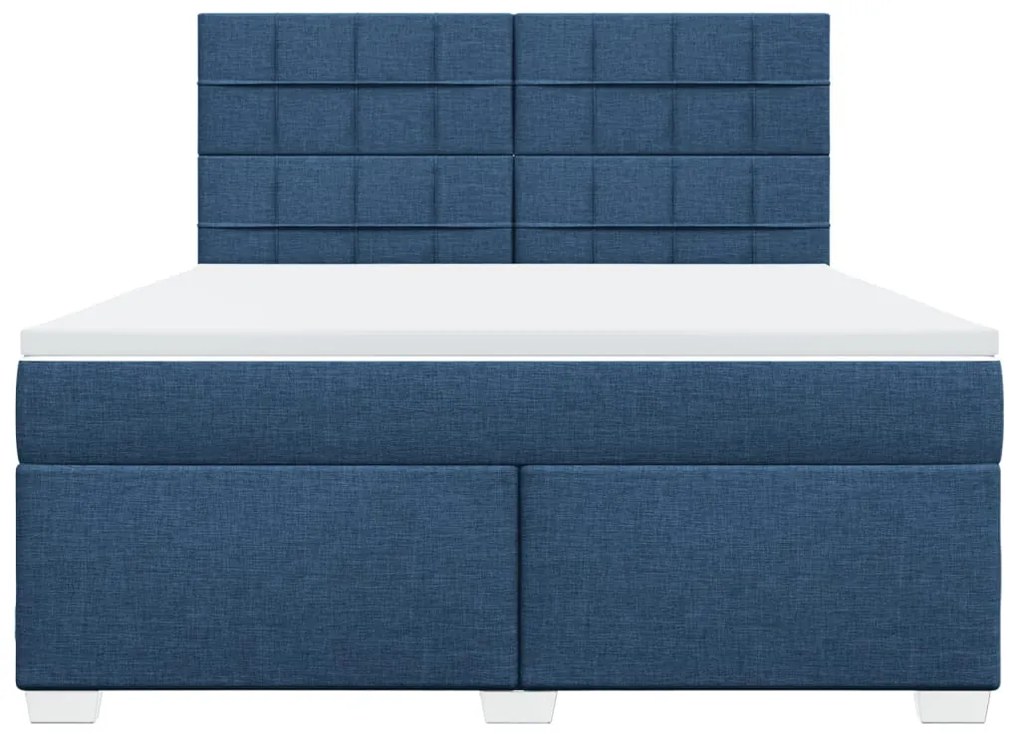 Cama com molas/colchão 180x200 cm tecido azul
