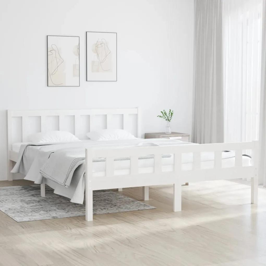 810680 vidaXL Estrutura de cama 140x200 cm madeira maciça branco