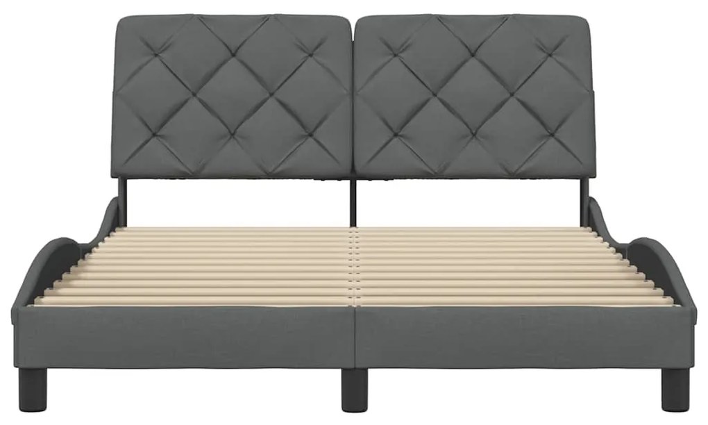 Estrutura de cama sem colchão 120x200 cm tecido cinzento-escuro