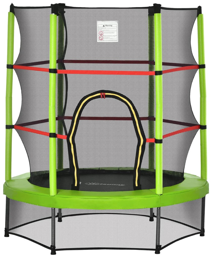 HOMCOM Trampolim Infantil Ø107 cm com Rede de Segurança Ø140x160 cm Verde