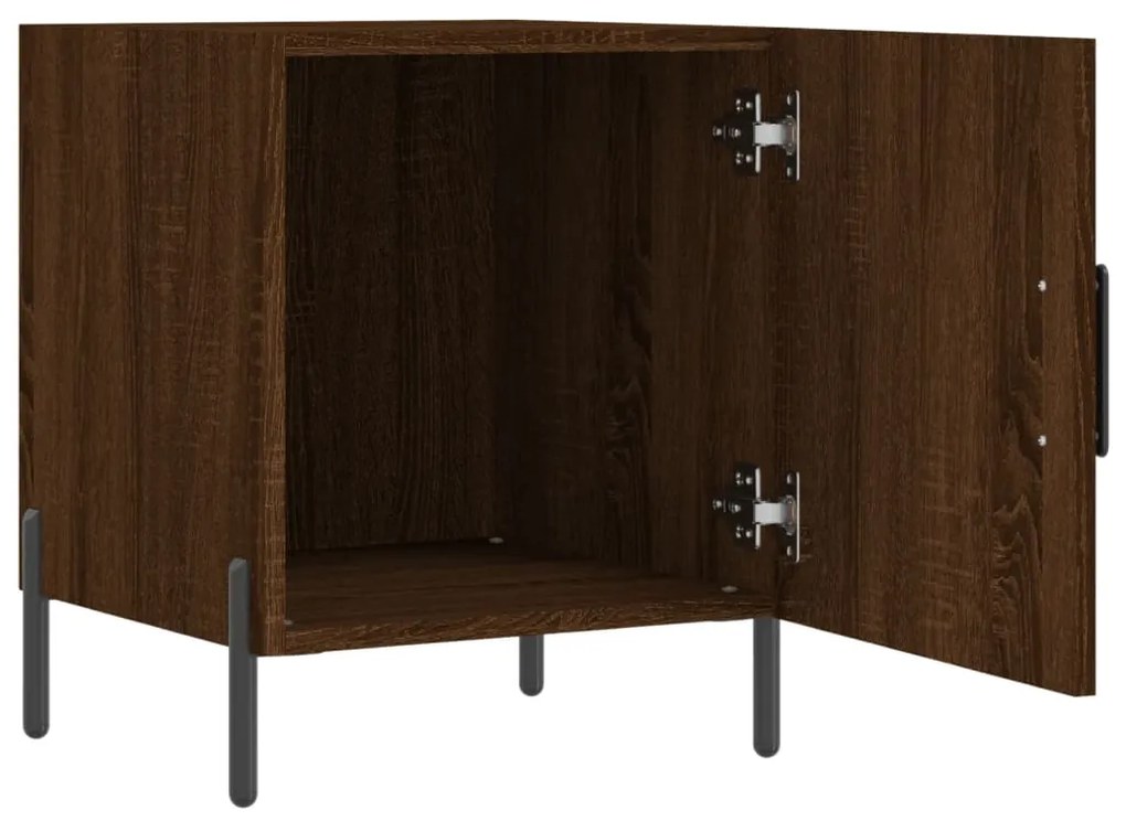 Mesa cabeceira 2pcs 40x40x50cm deriv. madeira carvalho castanho