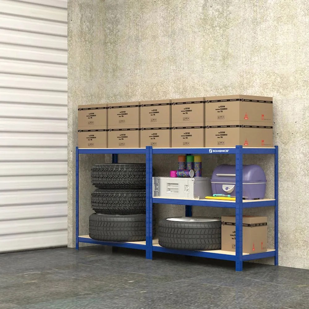 Estantes para cargas pesadas 150 x 75 x 30 cm 650 kg azul
