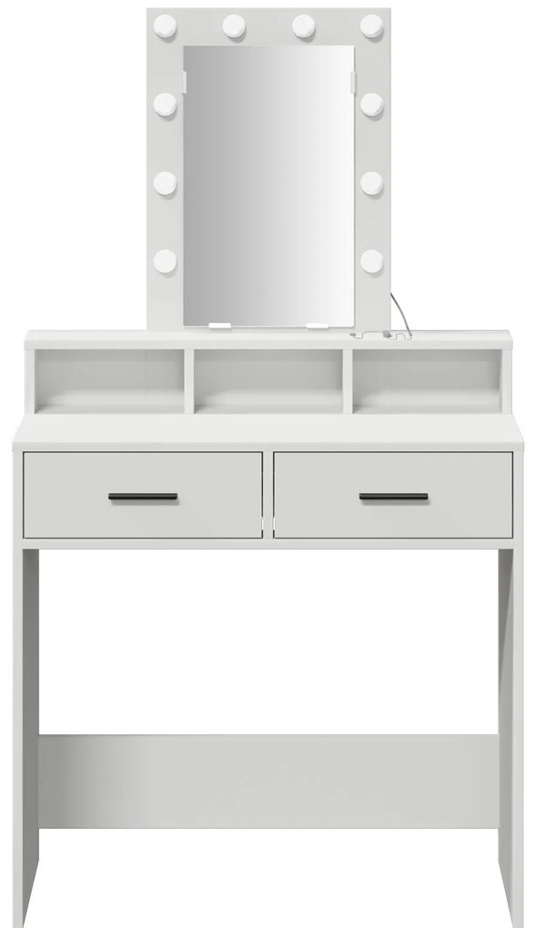 Mesa de Maquilhagem com Luzes LED Brancas 79x41x140 cm