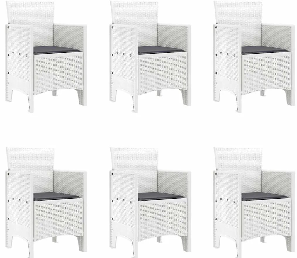 Conjunto de Jantar de Jardim 7 pcs Branco 200 x 100 x 73 cm