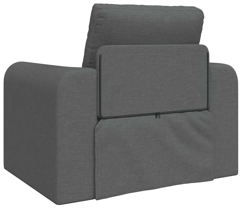Sofá Cama 2-em-1 Cinza Escuro 98x71x83 cm Tecido