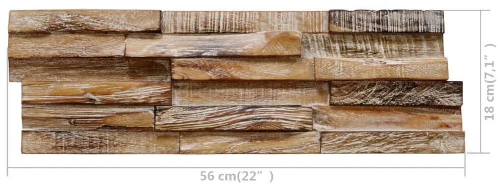 Painéis revestimento de parede 3D 10 pcs 1,01 m² teca maciça